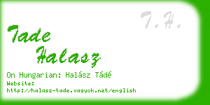 tade halasz business card