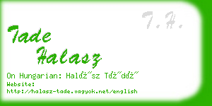 tade halasz business card